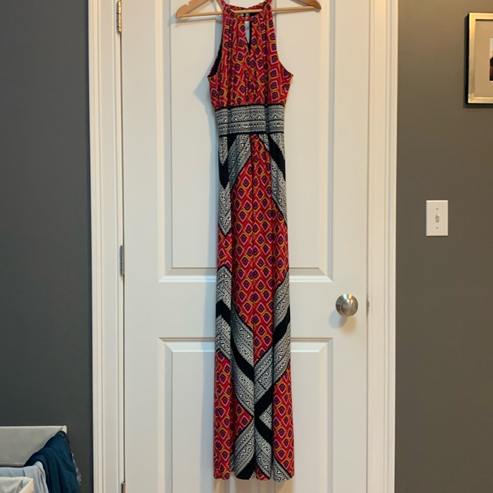 London Times halter top maxi dress